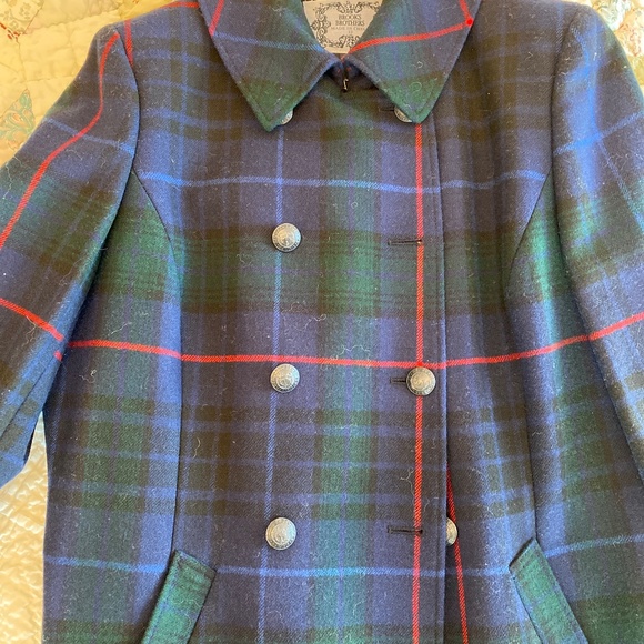 Brooks Brothers Black Fleece Tartan Wool Coat